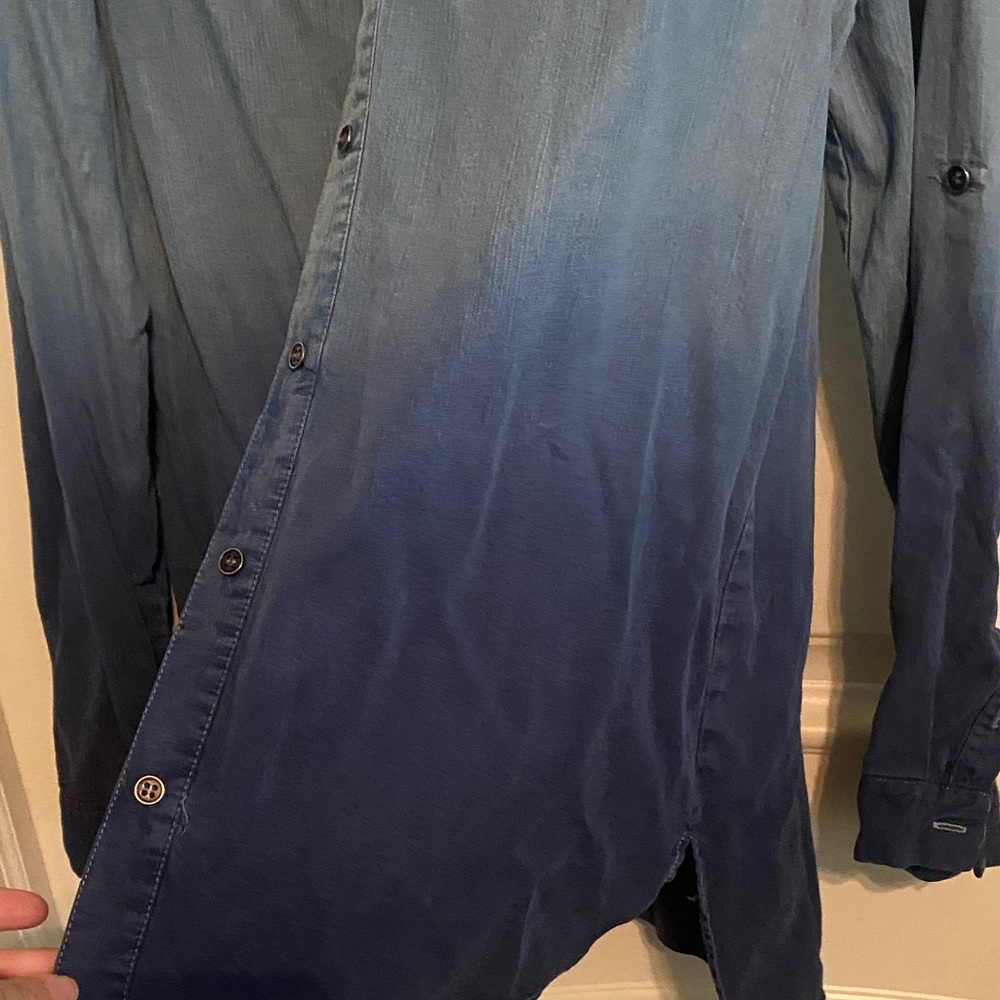 Chelsea & Theodore Blue Ombre Button Down Shirt - Picture 3 of 5